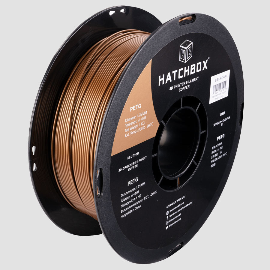 Hatchbox PETG Black -1.75MM,1KG spool,3D filament, +/- 0.03mm – HATCHBOX 3D
