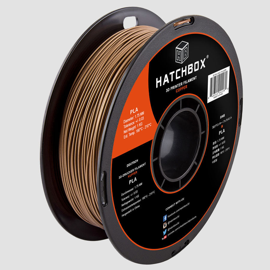 Hatchbox PLA Copper-1.75MM,1KG spool,3D filament, +/- 0.03mm – HATCHBOX 3D
