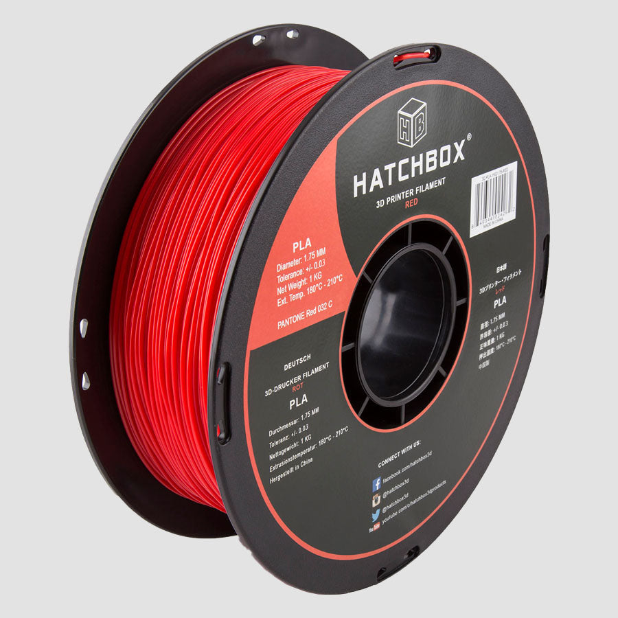 Hatchbox PLA Red-1.75MM,1KG spool,3D filament, +/- 0.03mm