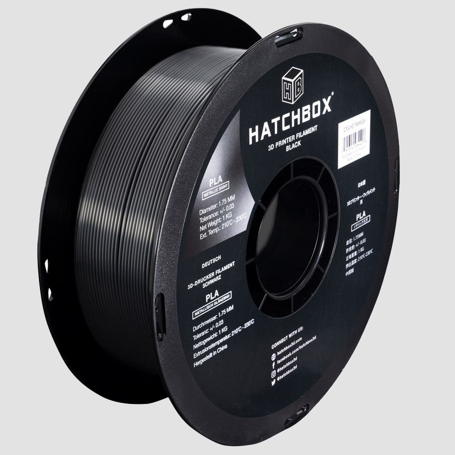 Hatchbox Shiny PLA Black-1.75MM,1KG spool,3D filament, +/- 0.03mm –  HATCHBOX 3D