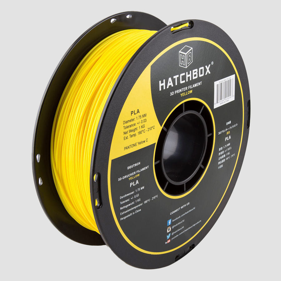 Yellow PLA Filament for 3D Printing Projects – HATCHBOX 3D