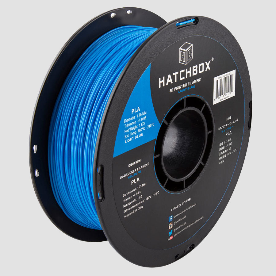 Hatchbox PLA Light Blue-1.75MM,1KG spool,3D filament, +/- 0.03mm
