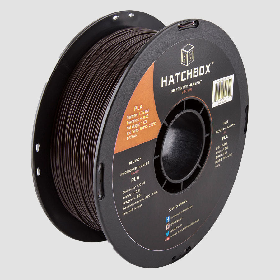 Hatchbox PLA Brown-1.75MM,1KG spool,3D filament, +/- 0.03mm – HATCHBOX 3D