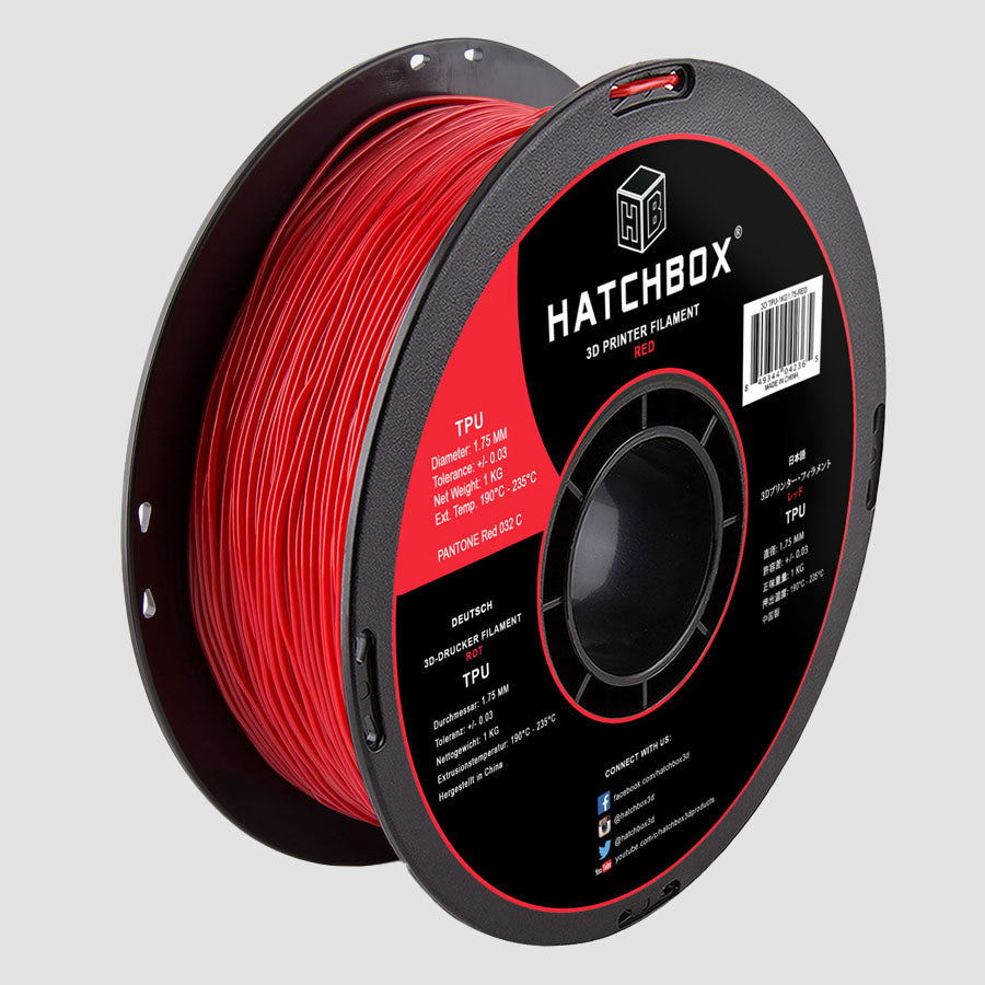 Hatchbox TPU Red (Shore 95A)-1.75MM,1KG spool,3D filament, +/