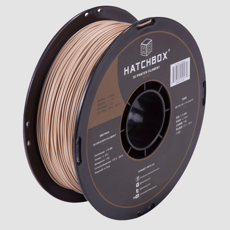 Hatchbox PLA Wood -1.75mm, 1kg spool , Accuracy+/- 0.03mm, 3D