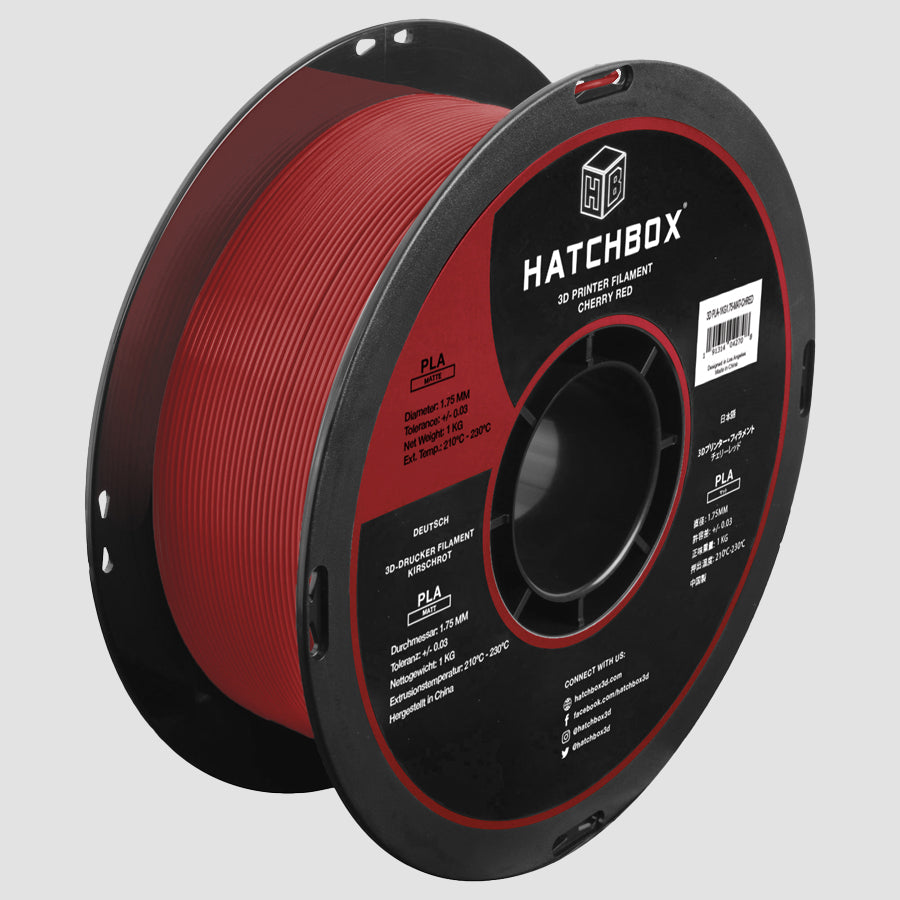 CHERRY RED MATTE PLA FILAMENT - 1.75MM, 1KG SPOOL