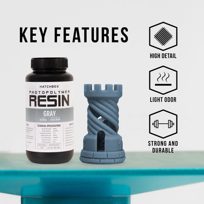 Gray 3D Printer Resin - 405nm, 500ml Bottle