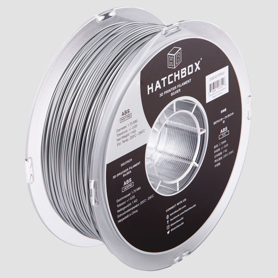SILVER PAINT FREE ABS FILAMENT - 1.75MM, 1KG SPOOL