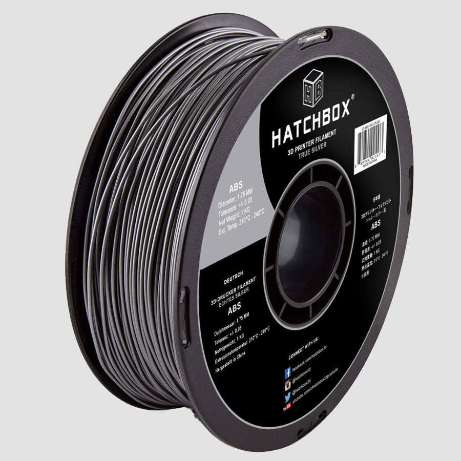 SILVER ABS FILAMENT - 1.75MM, 1KG SPOOL