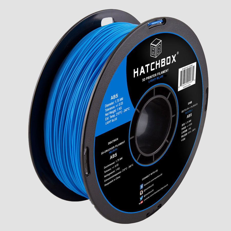 LIGHT BLUE ABS FILAMENT - 1.75MM, 1KG SPOOL