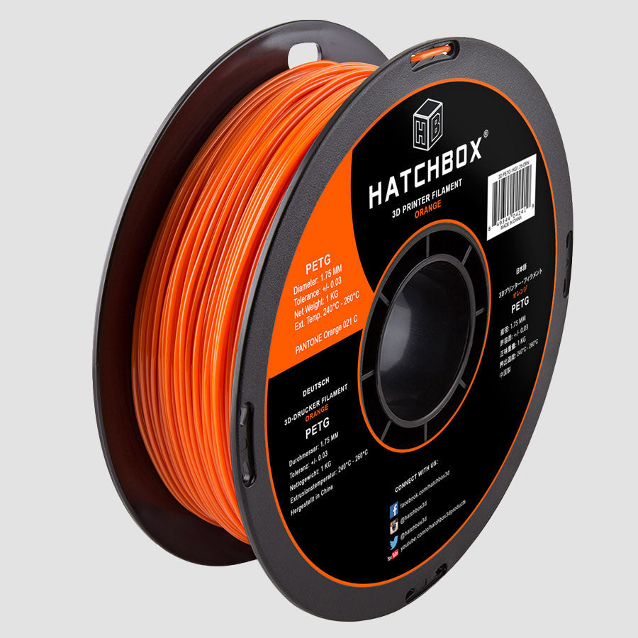 ORANGE PETG FILAMENT - 1.75MM, 1KG SPOOL