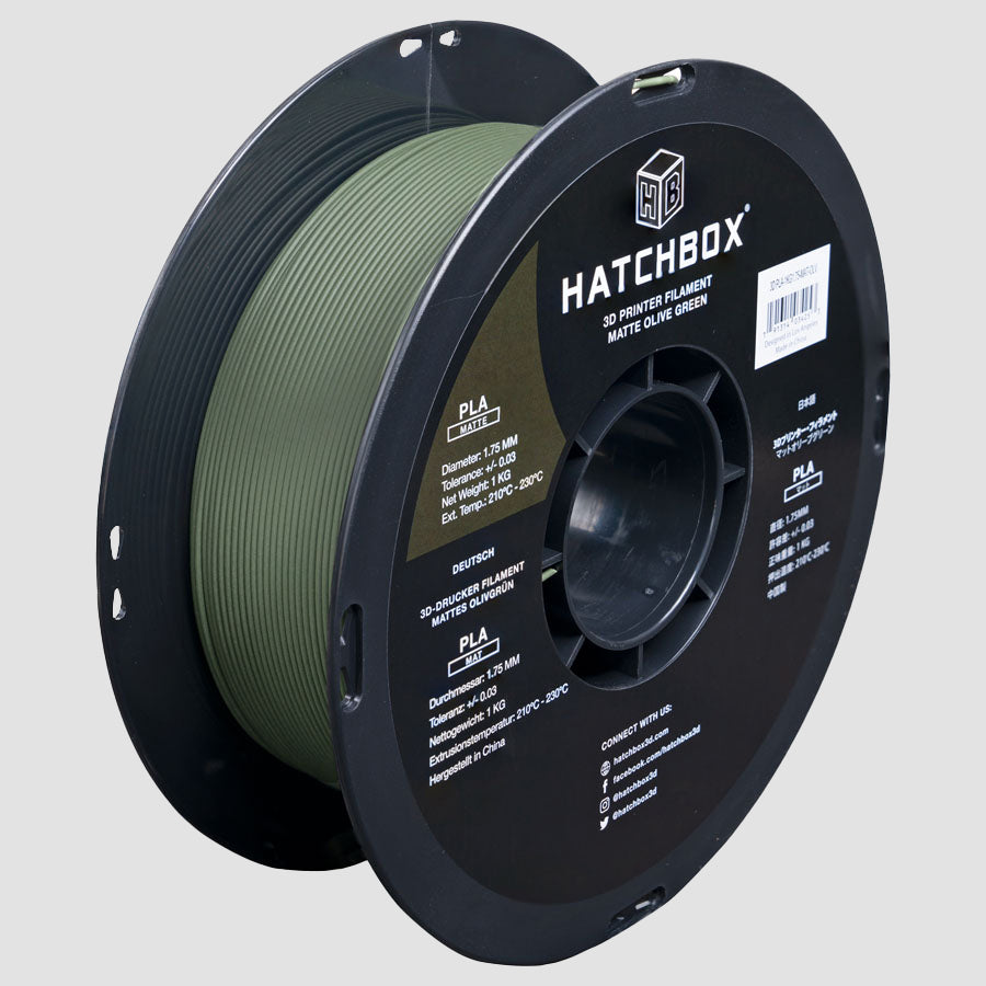 OLIVE MATTE PLA FILAMENT - 1.75MM, 1KG SPOOL