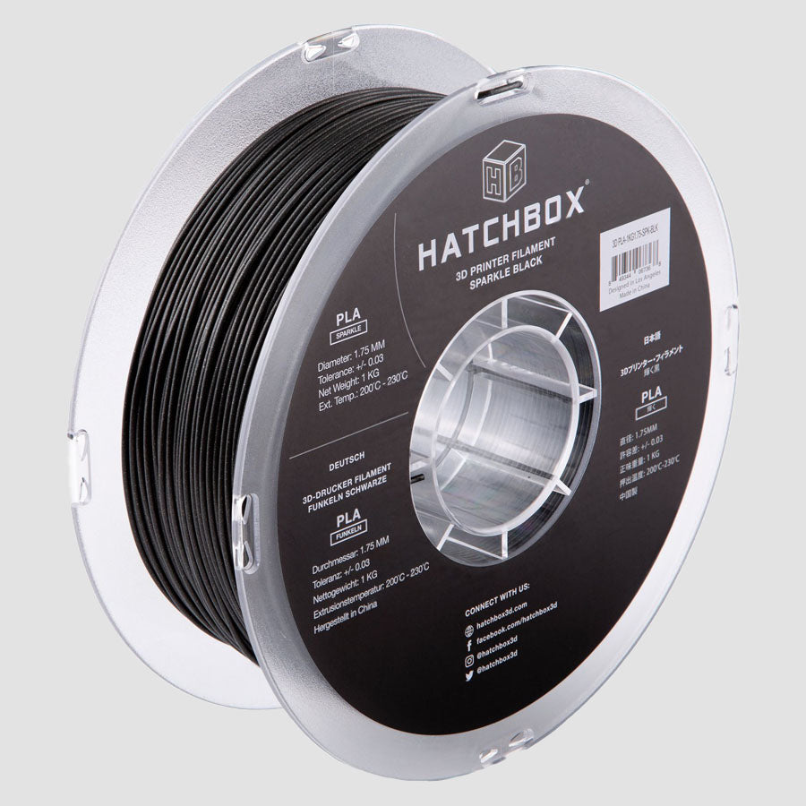SPARKLE BLACK PLA FILAMENT - 1.75MM, 1KG SPOOL