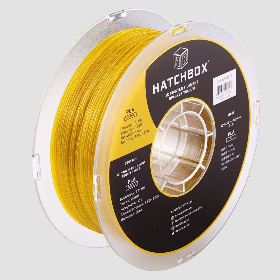 SPARKLE YELLOW PLA FILAMENT - 1.75MM, 1KG SPOOL