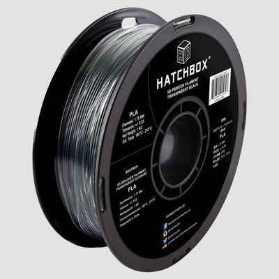 TRANSPARENT BLACK PLA FILAMENT - 1.75MM, 1KG SPOOL