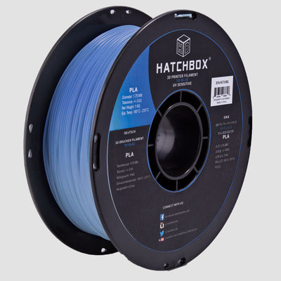 UV COLOR CHANGING BLUE PLA FILAMENT - 1.75MM, 1KG SPOOL