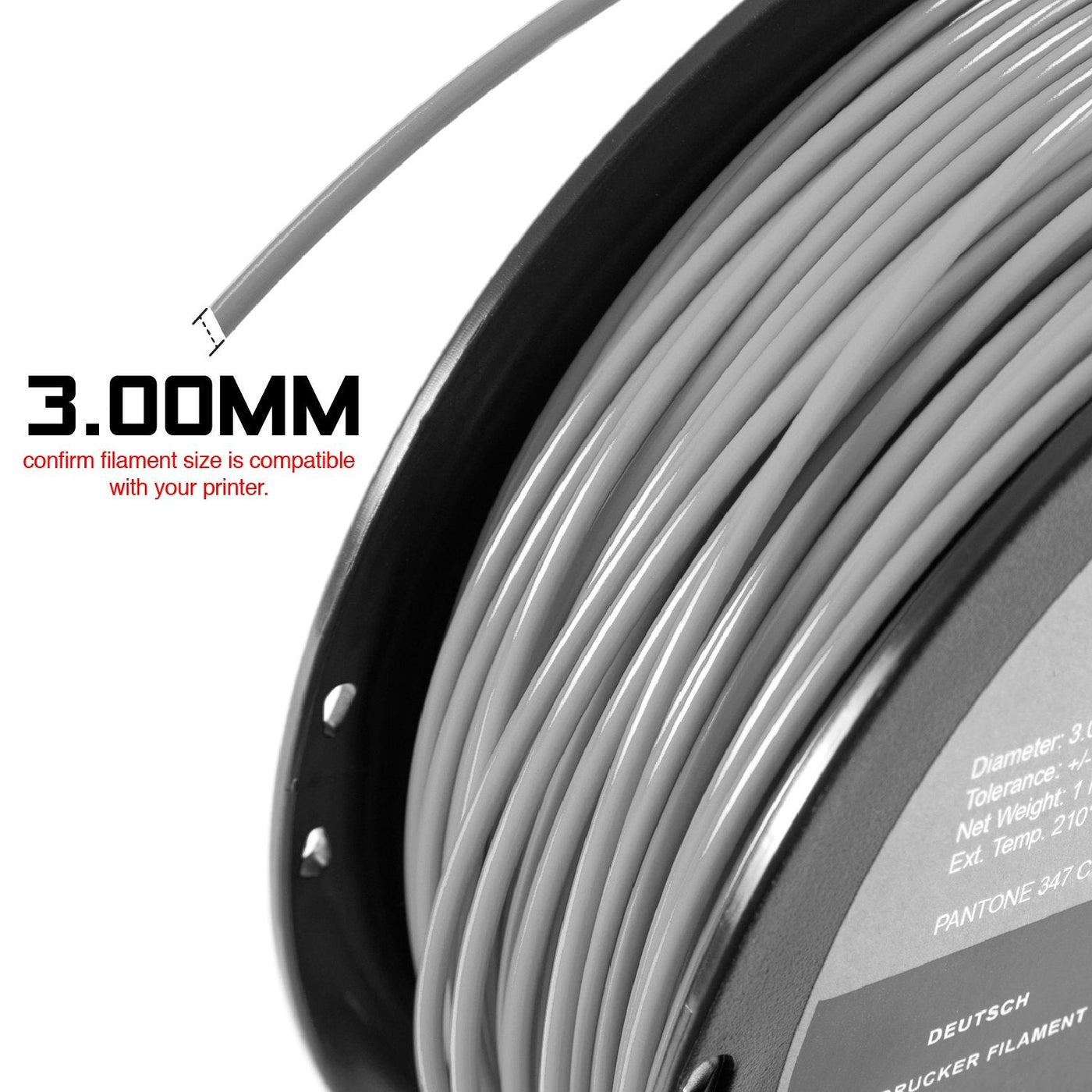 BLACK PLA FILAMENT - 3.00MM, 1KG SPOOL