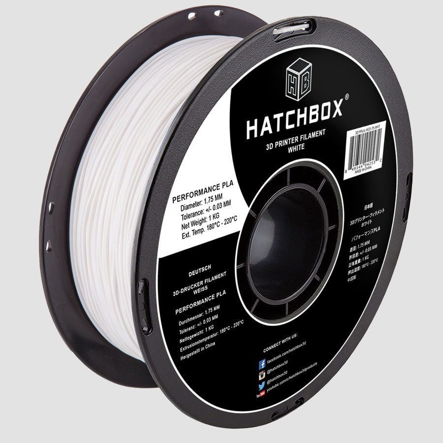 WHITE PERFORMANCE PLA FILAMENT - 1.75MM, 1KG SPOOL