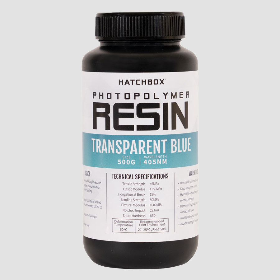 Transparent Blue 3D Printer Resin - 405nm, 500ml Bottle