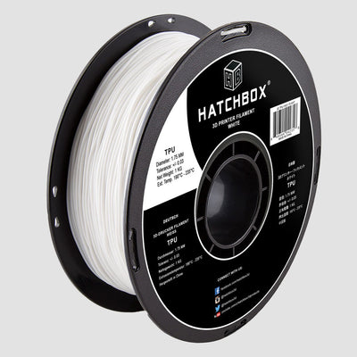 WHITE TPU FILAMENT - 1.75MM, 1KG SPOOL (SHORE 95A)