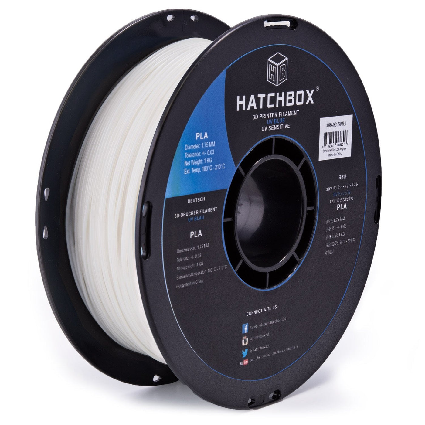 Hatchbox PLA UV Color Changing (Blue)-1.75MM,1KG spool,3D filament, +/-  0.03mm – HATCHBOX 3D